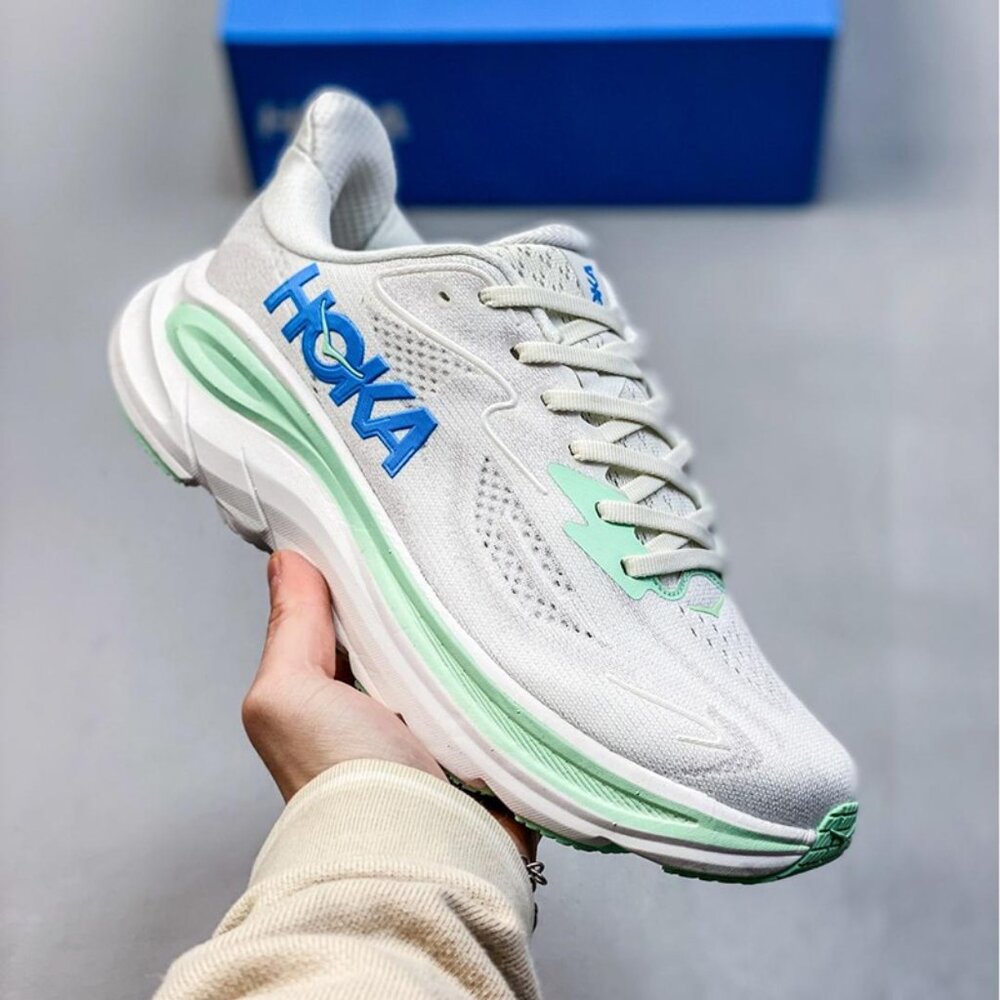 Hoka W Bondi 9 Cushioned Sports Running Shoes Gray